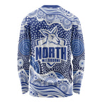 North Melbourne Kangaroos Long Sleeve Shirt Aboriginal Dot Pattern - Football Mascot Heritage Pride