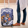 North Melbourne Kangaroos Luggage Cover Aboriginal Dot Pattern - Football Mascot Heritage Pride