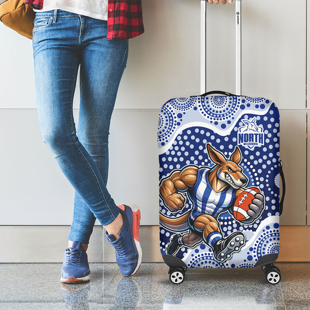 North Melbourne Kangaroos Luggage Cover Aboriginal Dot Pattern - Football Mascot Heritage Pride