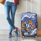 North Melbourne Kangaroos Luggage Cover Aboriginal Dot Pattern - Football Mascot Heritage Pride