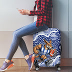 North Melbourne Kangaroos Luggage Cover Aboriginal Dot Pattern - Football Mascot Heritage Pride