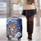 North Melbourne Kangaroos Luggage Cover Aboriginal Dot Pattern - Football Mascot Heritage Pride