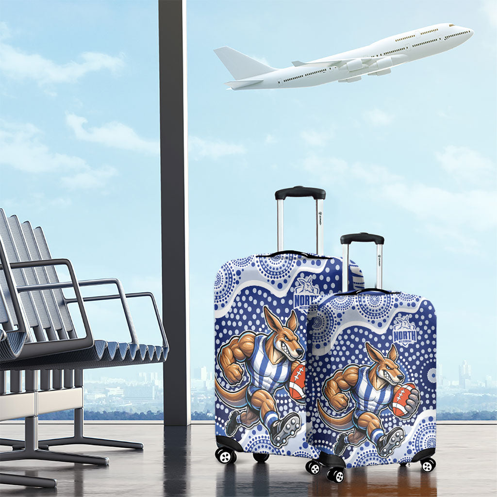 North Melbourne Kangaroos Luggage Cover Aboriginal Dot Pattern - Football Mascot Heritage Pride