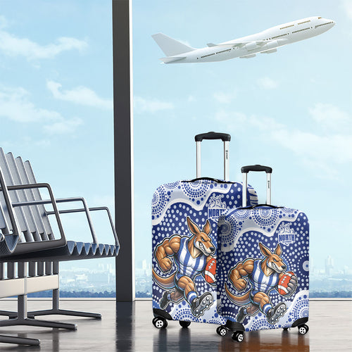 North Melbourne Kangaroos Luggage Cover Aboriginal Dot Pattern - Football Mascot Heritage Pride
