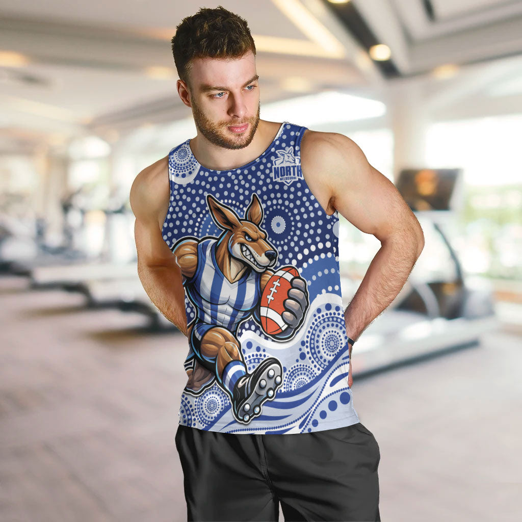North Melbourne Kangaroos Men Tank Top Aboriginal Dot Pattern - Football Mascot Heritage Pride