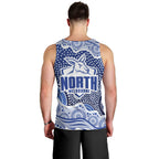 North Melbourne Kangaroos Men Tank Top Aboriginal Dot Pattern - Football Mascot Heritage Pride