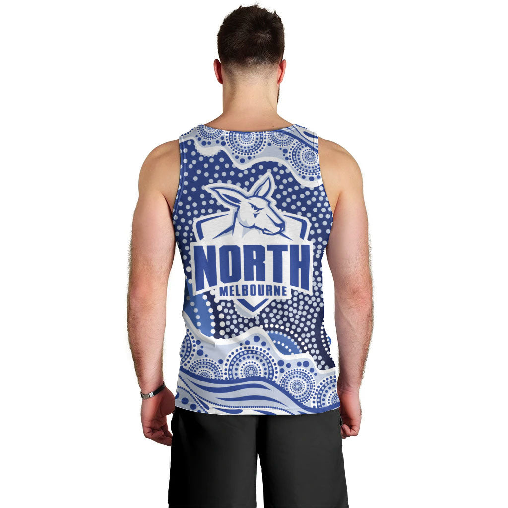 North Melbourne Kangaroos Men Tank Top Aboriginal Dot Pattern - Football Mascot Heritage Pride