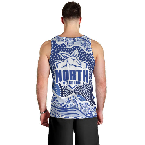 North Melbourne Kangaroos Men Tank Top Aboriginal Dot Pattern - Football Mascot Heritage Pride