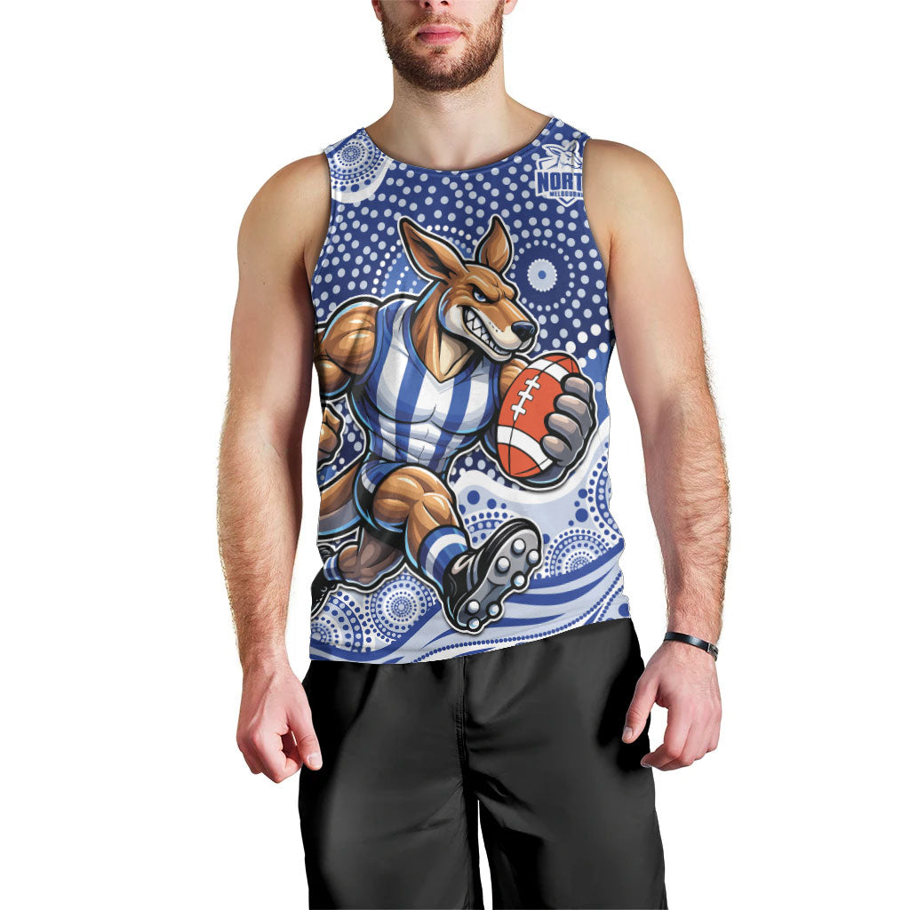 North Melbourne Kangaroos Men Tank Top Aboriginal Dot Pattern - Football Mascot Heritage Pride