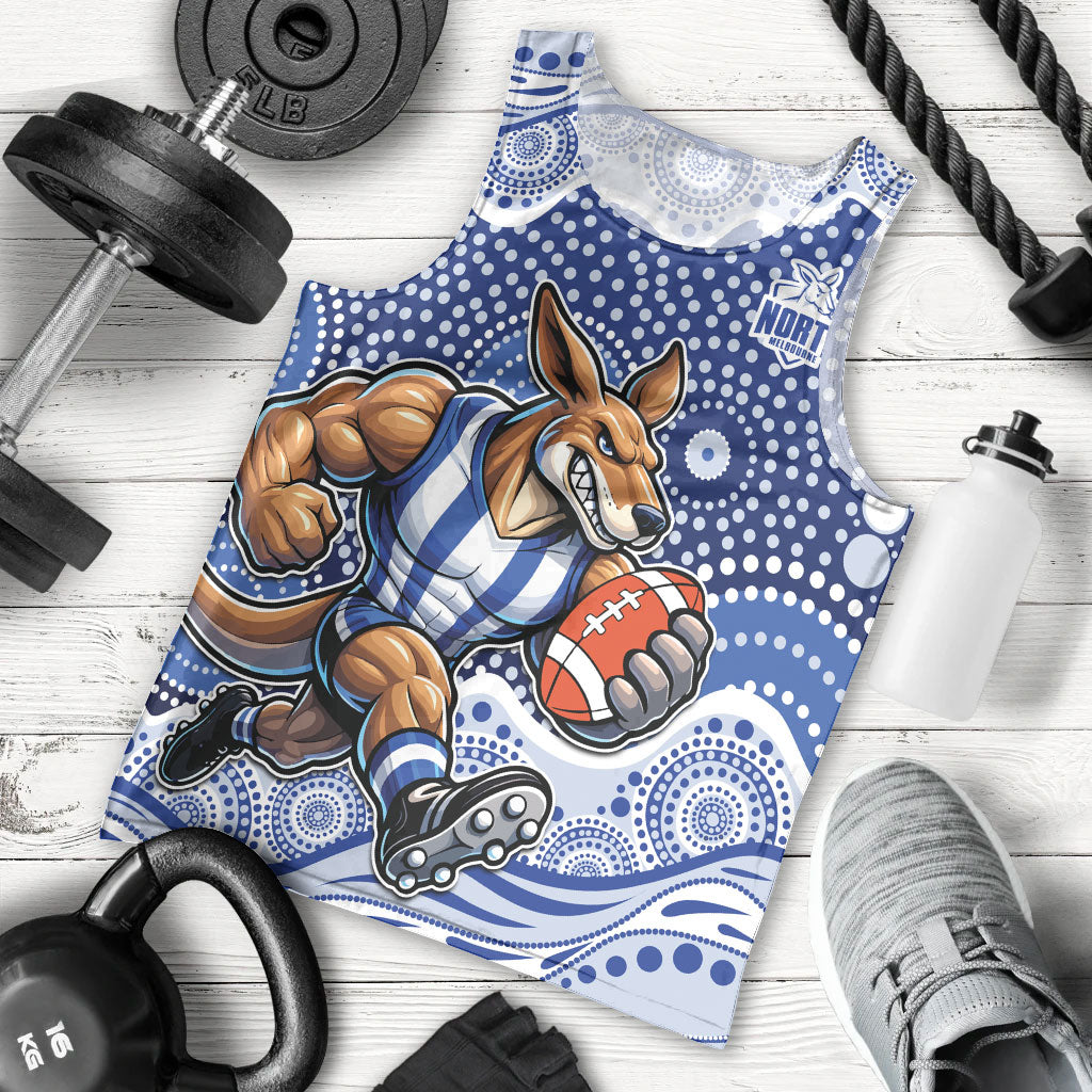 North Melbourne Kangaroos Men Tank Top Aboriginal Dot Pattern - Football Mascot Heritage Pride