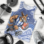 North Melbourne Kangaroos Men Tank Top Aboriginal Dot Pattern - Football Mascot Heritage Pride