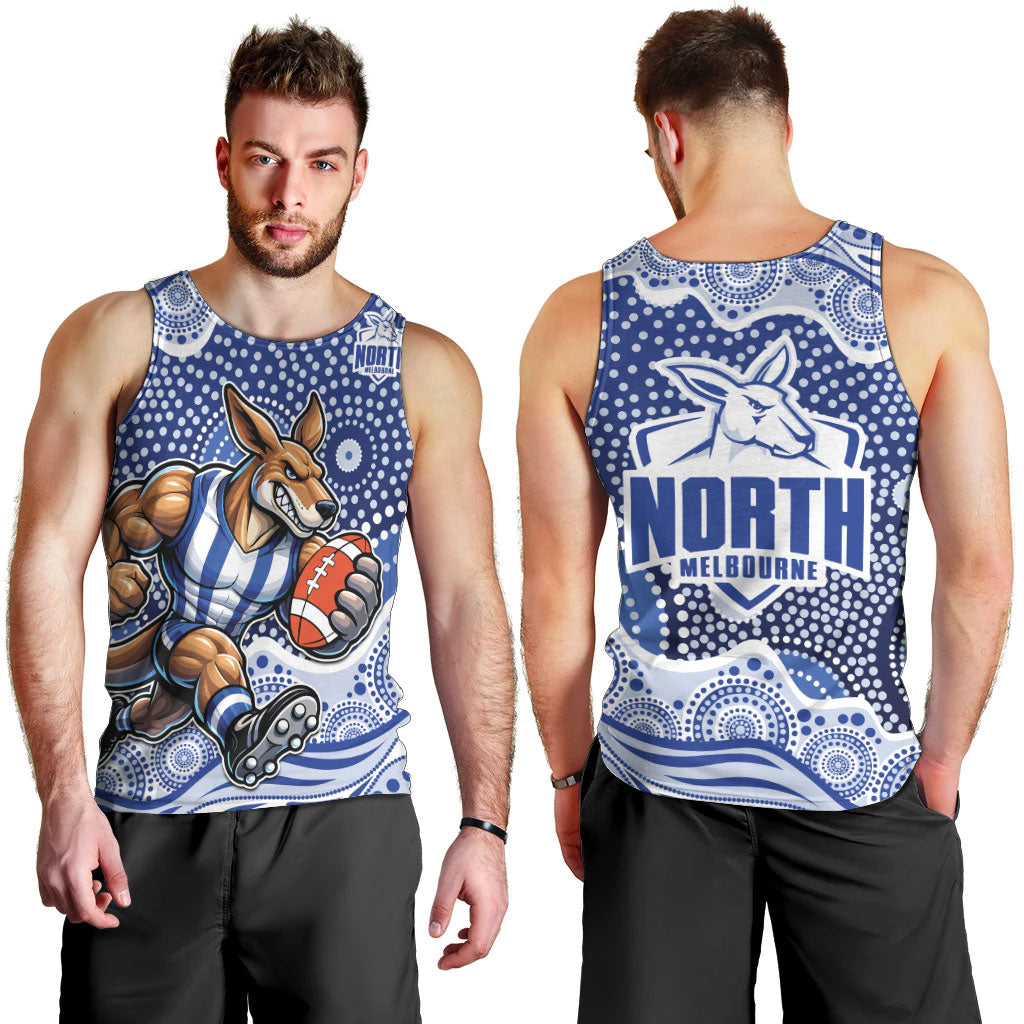 North Melbourne Kangaroos Men Tank Top Aboriginal Dot Pattern - Football Mascot Heritage Pride
