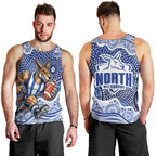 North Melbourne Kangaroos Men Tank Top Aboriginal Dot Pattern - Football Mascot Heritage Pride