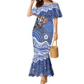 North Melbourne Kangaroos Mermaid Dress Aboriginal Dot Pattern - Football Mascot Heritage Pride