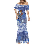 North Melbourne Kangaroos Mermaid Dress Aboriginal Dot Pattern - Football Mascot Heritage Pride