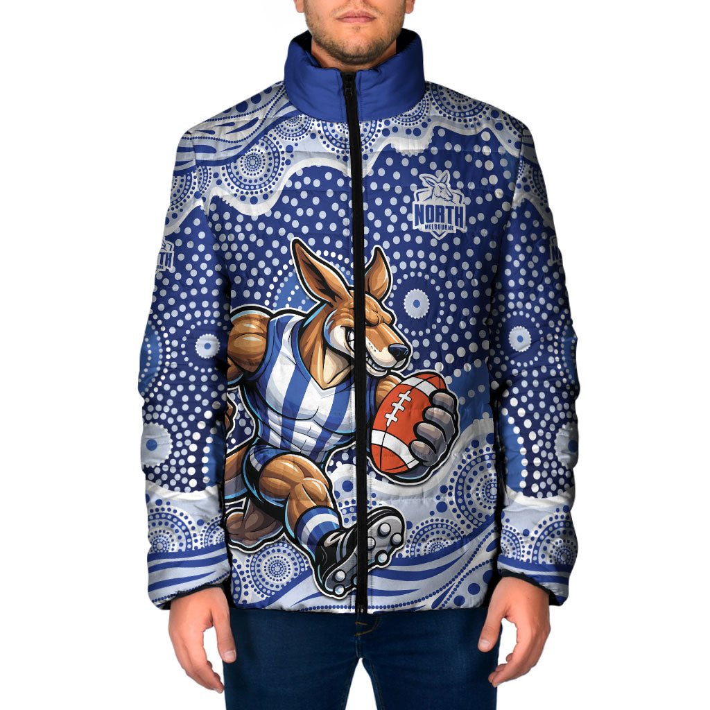 North Melbourne Kangaroos Padded Jacket Aboriginal Dot Pattern - Football Mascot Heritage Pride
