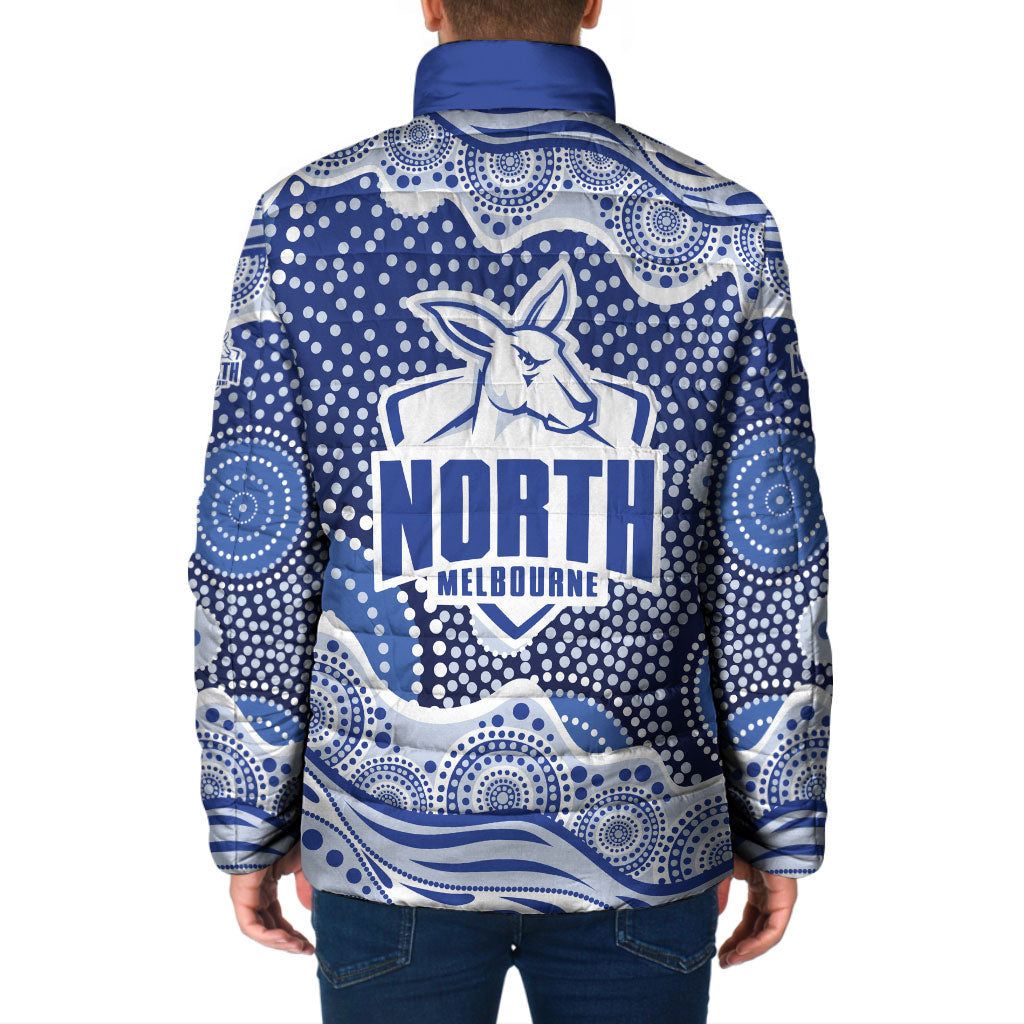 North Melbourne Kangaroos Padded Jacket Aboriginal Dot Pattern - Football Mascot Heritage Pride