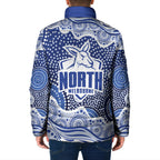 North Melbourne Kangaroos Padded Jacket Aboriginal Dot Pattern - Football Mascot Heritage Pride