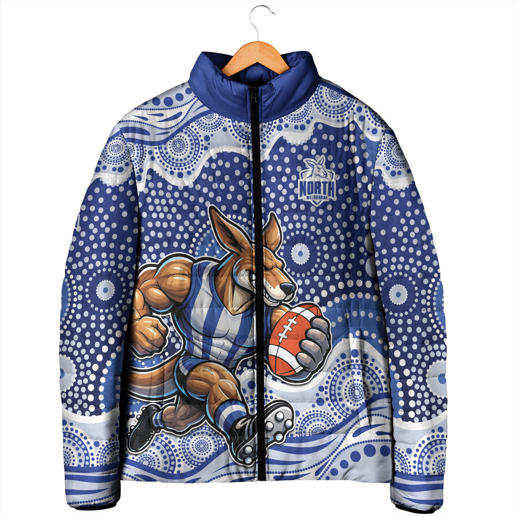 North Melbourne Kangaroos Padded Jacket Aboriginal Dot Pattern - Football Mascot Heritage Pride