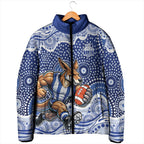 North Melbourne Kangaroos Padded Jacket Aboriginal Dot Pattern - Football Mascot Heritage Pride