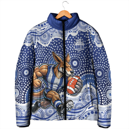 North Melbourne Kangaroos Padded Jacket Aboriginal Dot Pattern - Football Mascot Heritage Pride