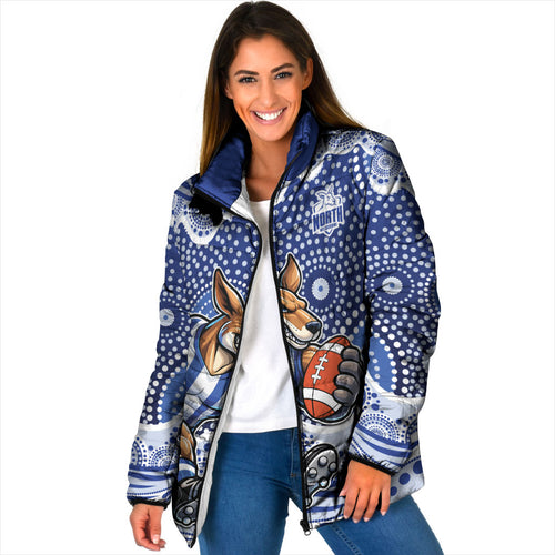 North Melbourne Kangaroos Padded Jacket Aboriginal Dot Pattern - Football Mascot Heritage Pride