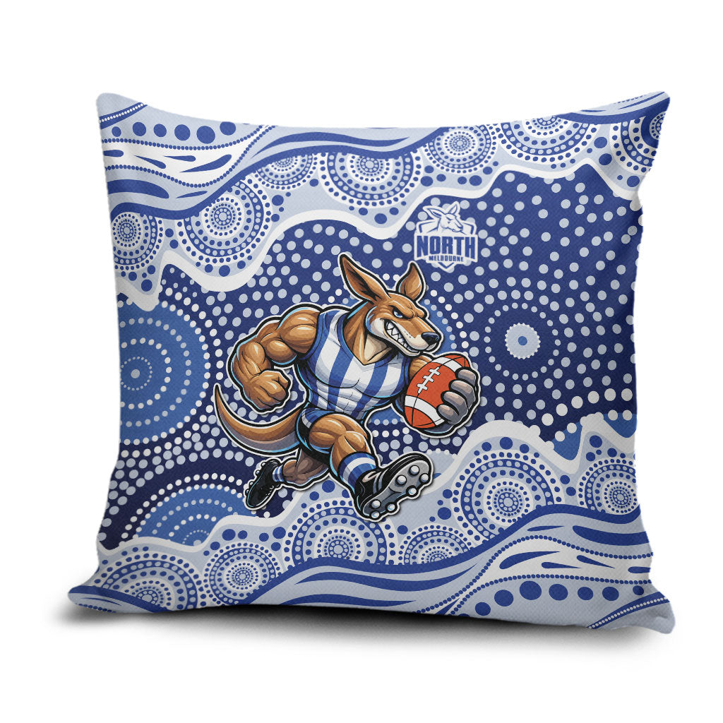 North Melbourne Kangaroos Pillow Cover Aboriginal Dot Pattern - Football Mascot Heritage Pride