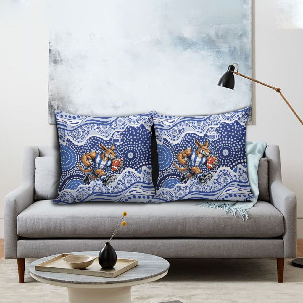 North Melbourne Kangaroos Pillow Cover Aboriginal Dot Pattern - Football Mascot Heritage Pride