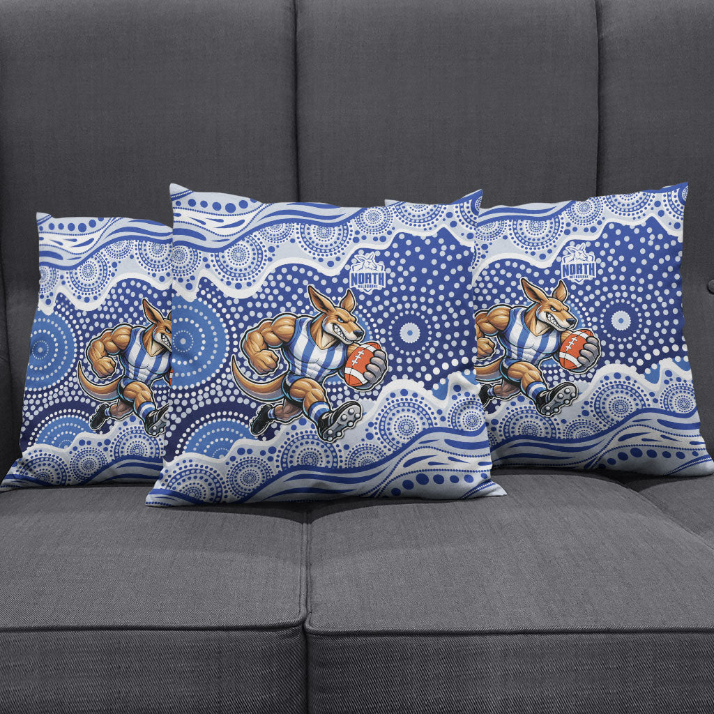 North Melbourne Kangaroos Pillow Cover Aboriginal Dot Pattern - Football Mascot Heritage Pride