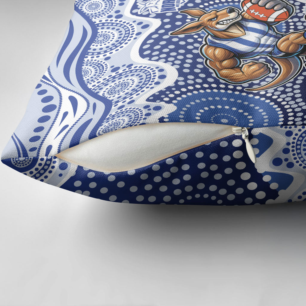 North Melbourne Kangaroos Pillow Cover Aboriginal Dot Pattern - Football Mascot Heritage Pride