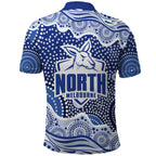 North Melbourne Kangaroos Polo Shirt Aboriginal Dot Pattern - Football Mascot Heritage Pride