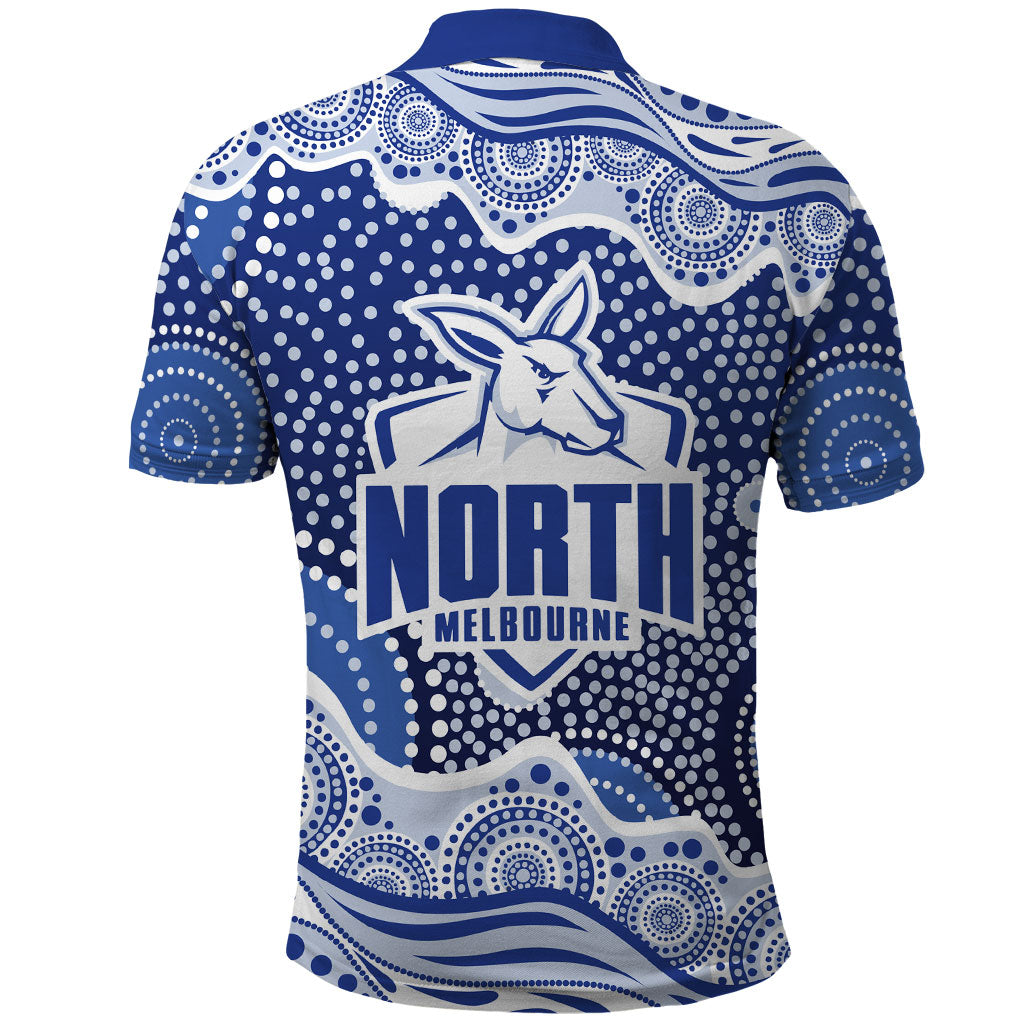 North Melbourne Kangaroos Polo Shirt Aboriginal Dot Pattern - Football Mascot Heritage Pride