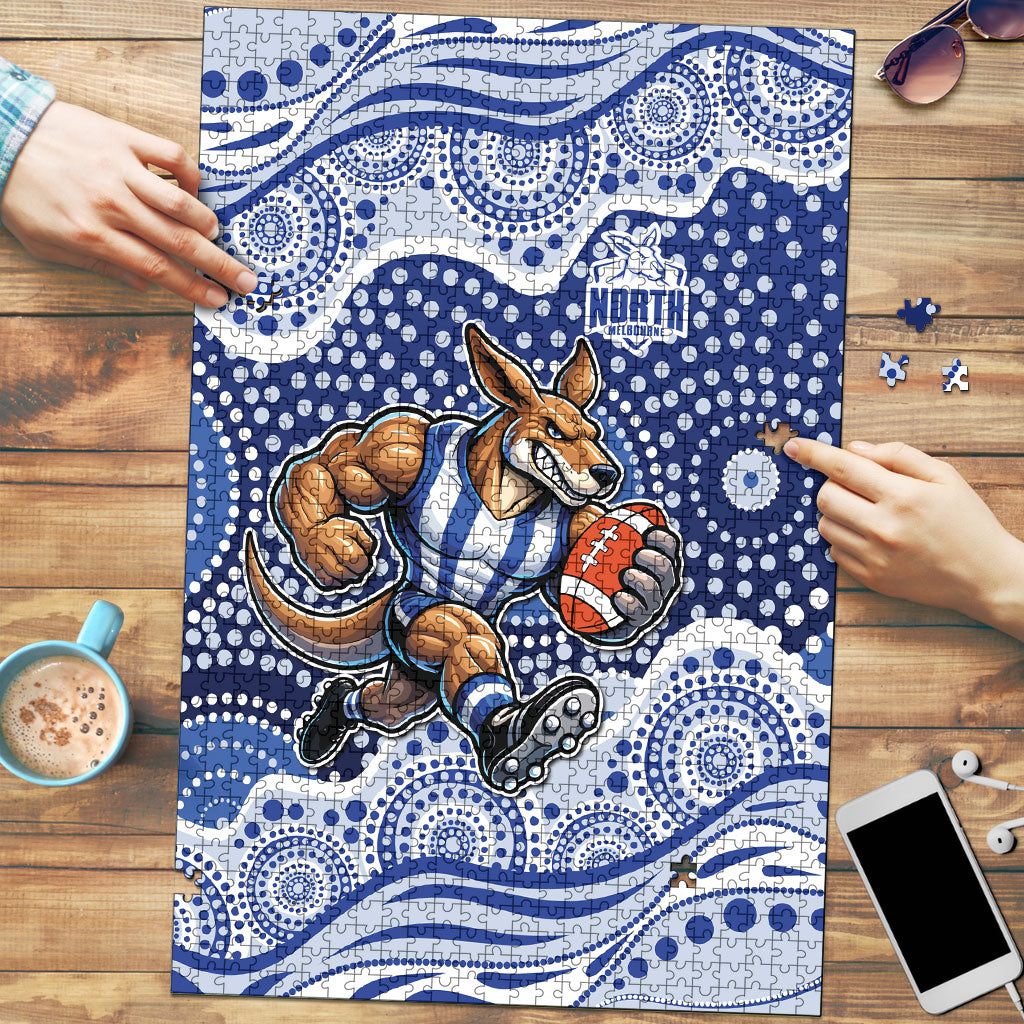 North Melbourne Kangaroos Puzzle Aboriginal Dot Pattern - Football Mascot Heritage Pride