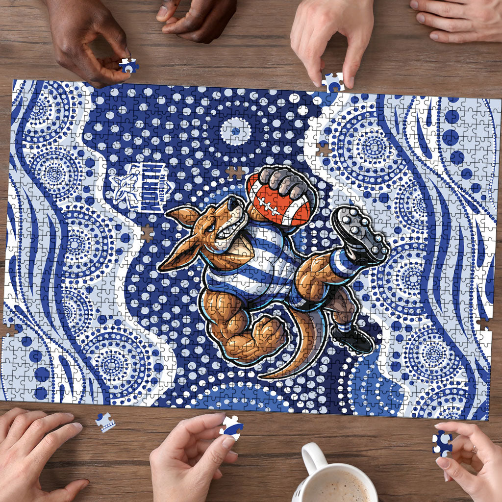 North Melbourne Kangaroos Puzzle Aboriginal Dot Pattern - Football Mascot Heritage Pride