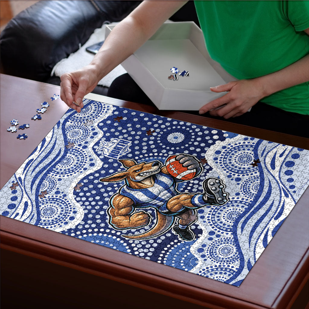 North Melbourne Kangaroos Puzzle Aboriginal Dot Pattern - Football Mascot Heritage Pride