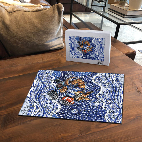 North Melbourne Kangaroos Puzzle Aboriginal Dot Pattern - Football Mascot Heritage Pride