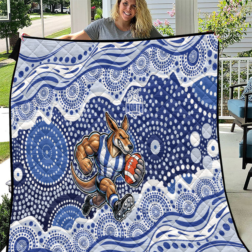 North Melbourne Kangaroos Quilt Aboriginal Dot Pattern - Football Mascot Heritage Pride