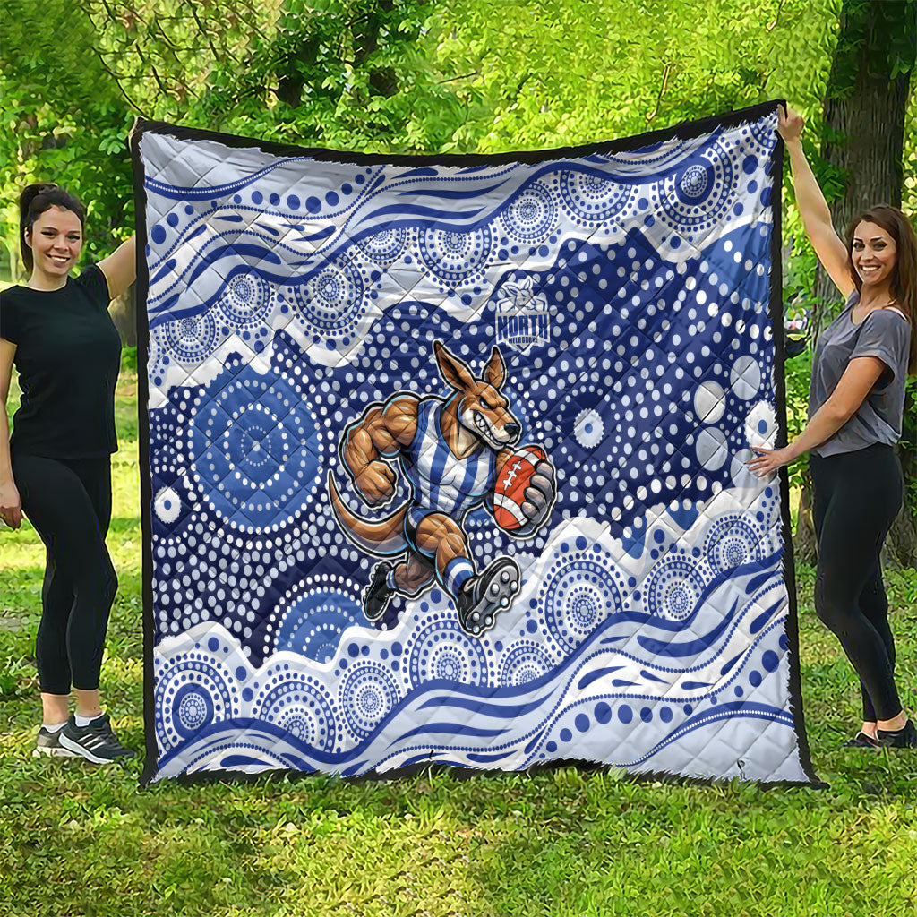 North Melbourne Kangaroos Quilt Aboriginal Dot Pattern - Football Mascot Heritage Pride