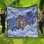 North Melbourne Kangaroos Quilt Aboriginal Dot Pattern - Football Mascot Heritage Pride