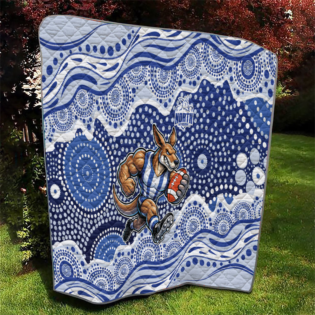 North Melbourne Kangaroos Quilt Aboriginal Dot Pattern - Football Mascot Heritage Pride