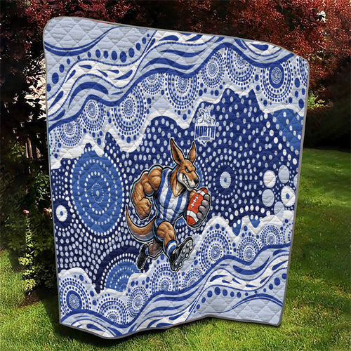 North Melbourne Kangaroos Quilt Aboriginal Dot Pattern - Football Mascot Heritage Pride