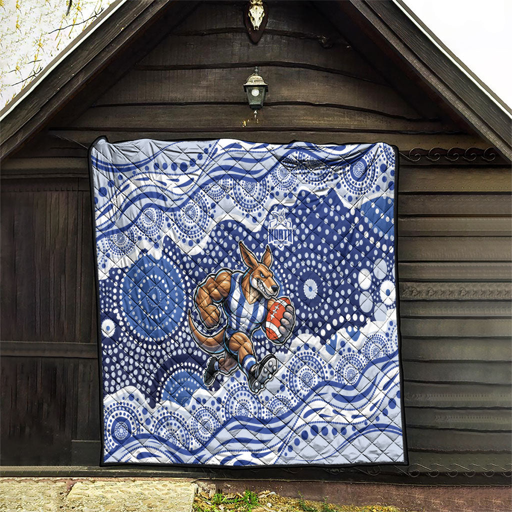 North Melbourne Kangaroos Quilt Aboriginal Dot Pattern - Football Mascot Heritage Pride