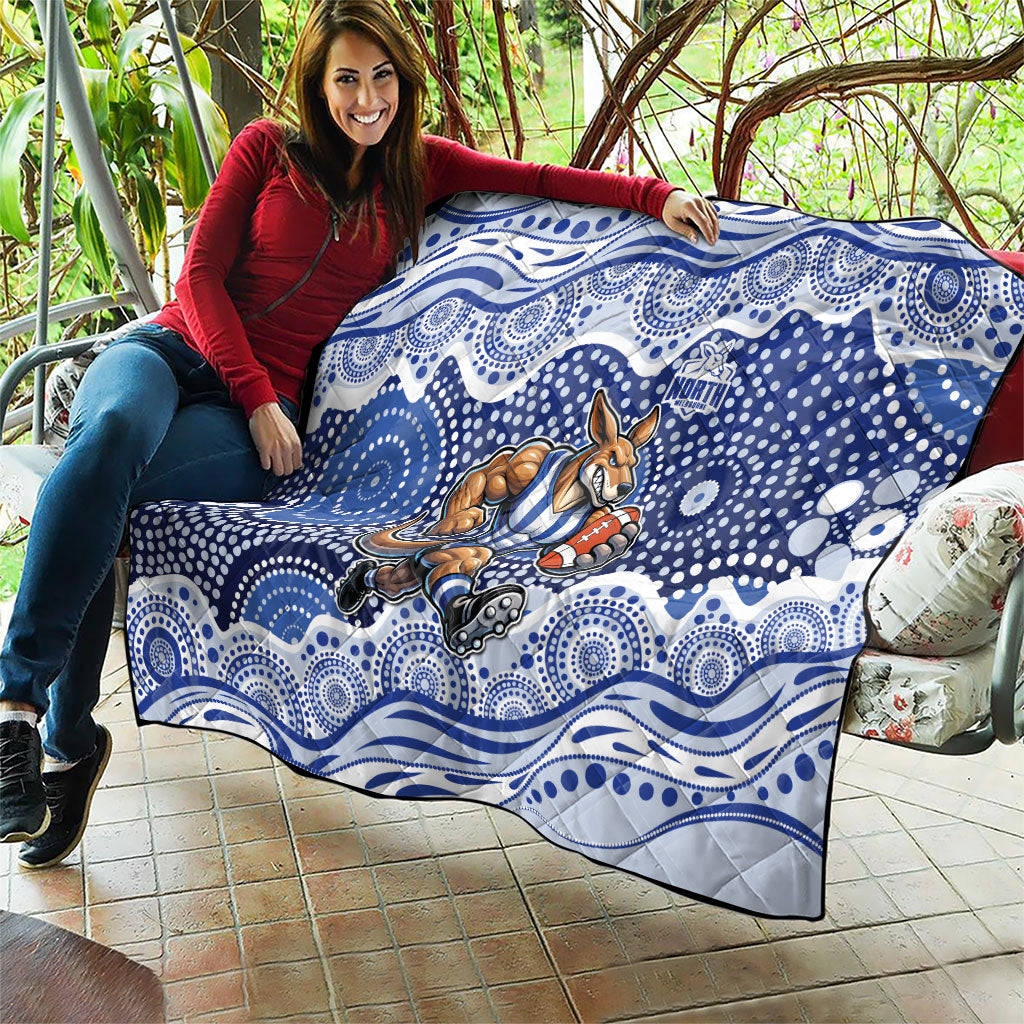 North Melbourne Kangaroos Quilt Aboriginal Dot Pattern - Football Mascot Heritage Pride