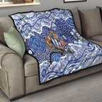 North Melbourne Kangaroos Quilt Aboriginal Dot Pattern - Football Mascot Heritage Pride