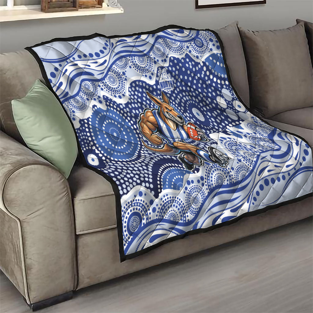 North Melbourne Kangaroos Quilt Aboriginal Dot Pattern - Football Mascot Heritage Pride