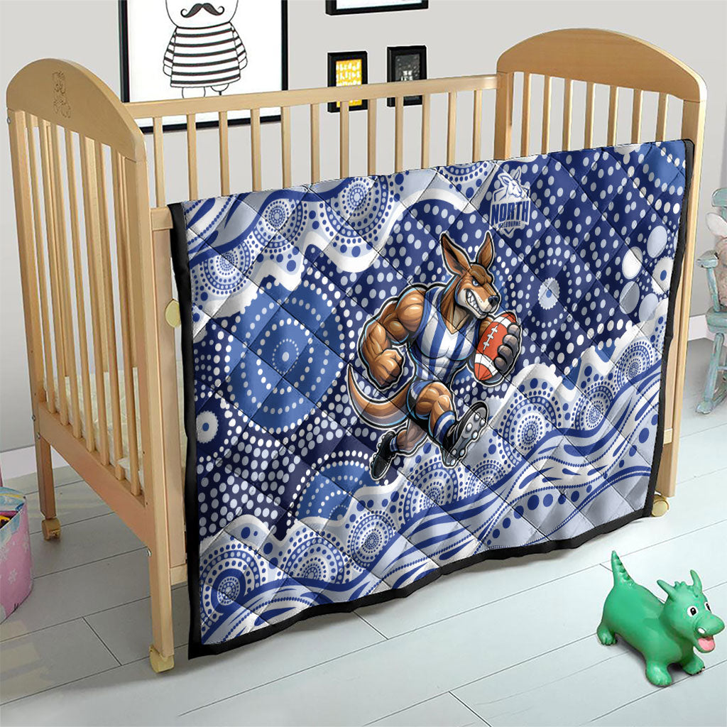 North Melbourne Kangaroos Quilt Aboriginal Dot Pattern - Football Mascot Heritage Pride