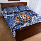 North Melbourne Kangaroos Quilt Bed Set Aboriginal Dot Pattern - Football Mascot Heritage Pride