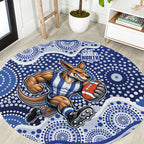 North Melbourne Kangaroos Round Carpet Aboriginal Dot Pattern - Football Mascot Heritage Pride