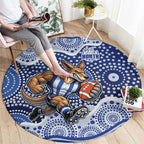 North Melbourne Kangaroos Round Carpet Aboriginal Dot Pattern - Football Mascot Heritage Pride