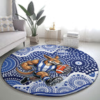 North Melbourne Kangaroos Round Carpet Aboriginal Dot Pattern - Football Mascot Heritage Pride